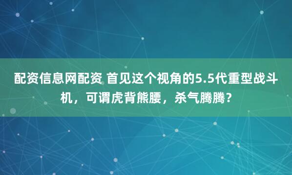 配资信息网配资 首见这个视角的5.5代重型战斗机，可谓虎背熊腰，杀气腾腾？